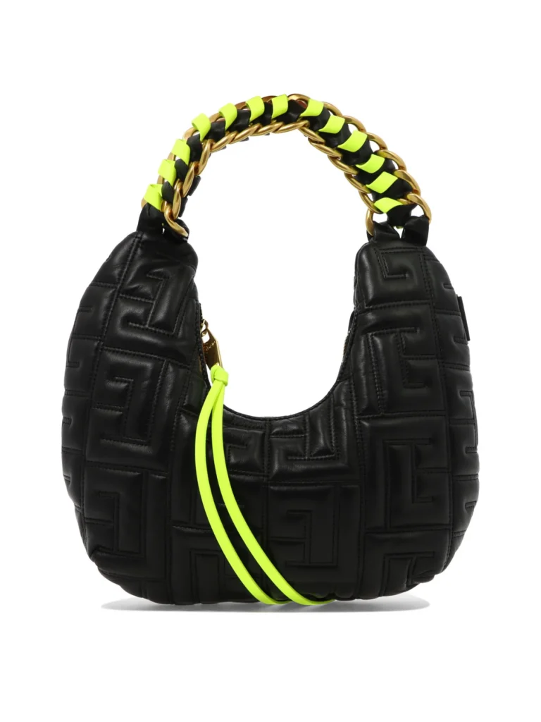 Balmain black quilted hobo